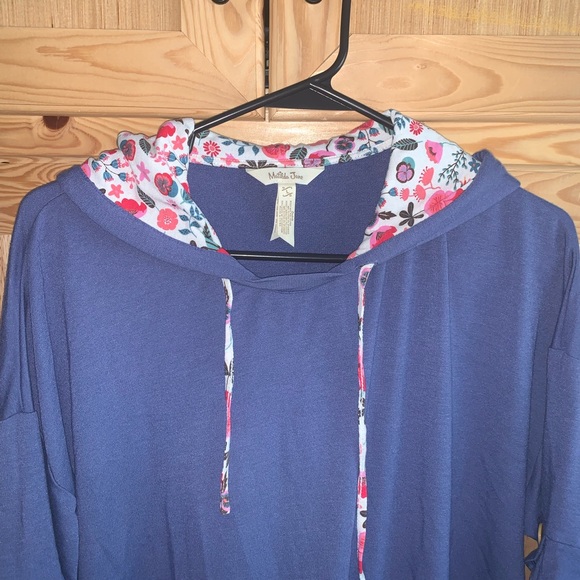 Matilda Jane “let’s go” blue hooded pullover sweatshirt top size L - Picture 4 of 8